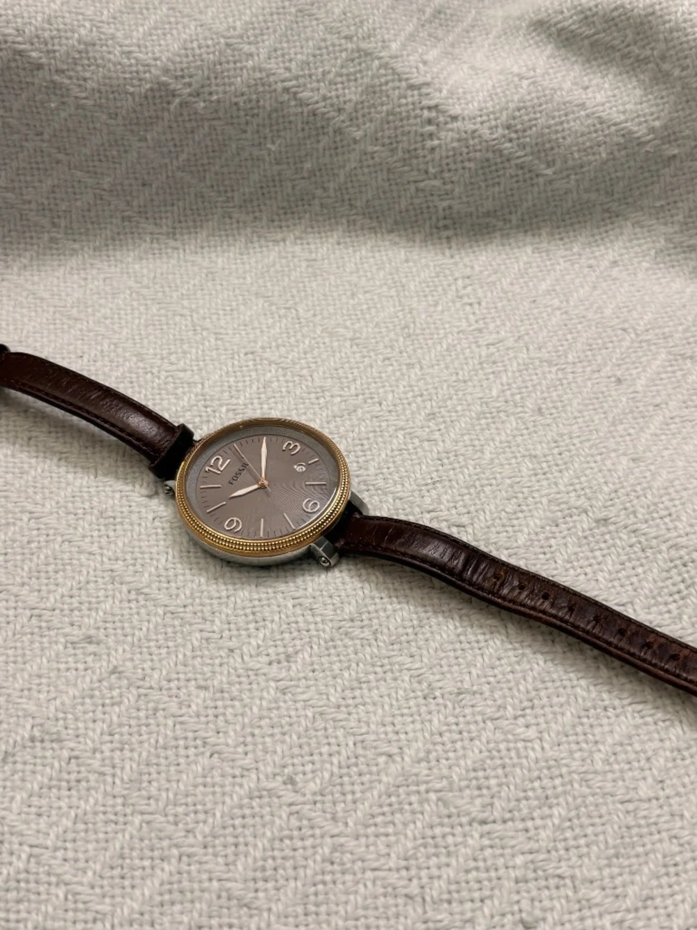 Fossil Brown Leather And Stainless Steel Wrist Watch #13